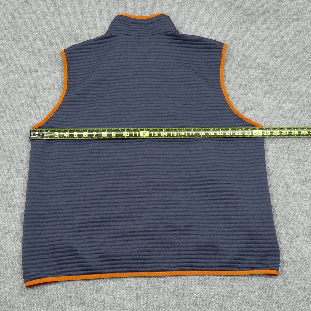 L.L. Bean Vest Mens XL Blue Ribbed Fleece Full Zip Embroidered Airlight